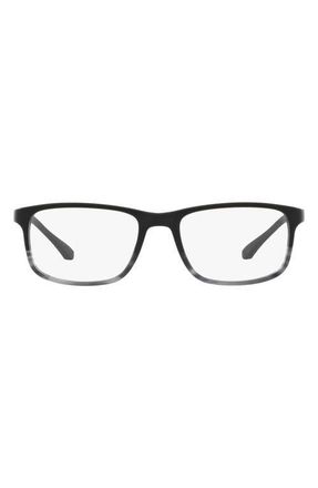 Emporio Armani 53mm Rectangular Optical Glasses in Dark Grey Black at Nordstrom