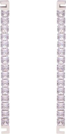 Elisabetta Franchi Oorbellen met strass - Dames - Oorbellen - Grijs - ONE Size - Accessoires