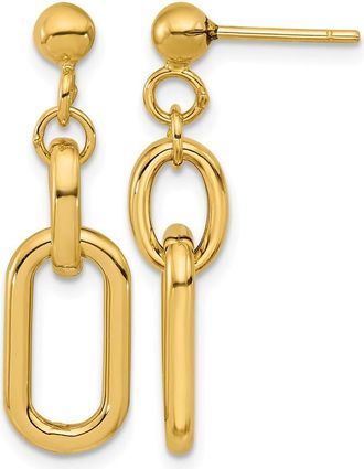 Diamond2Deal 14K Yellow Gold Fancy Link Drop Dangle Earrings