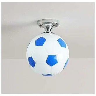 OEM L&aacute;mpara De Ara&ntilde;a Con Forma De Bal&oacute;n De F&uacute;tbol De 20 Cm - Iluminaci&oacute;n Creativa Para Interiores En Habitaciones Infantiles - Cristal Azul - Compatible C