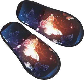 Generic Glowing Night Butterfly 1 Unisex House Shoes Slip On House Slippers Soft Shoes For Indoor Outdoor Winter M