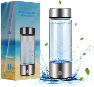 OEM Botella De Agua De Hidr&oacute;geno - 420 Ml - Vidrio De Borosilicato - Recargable Por Usb - Para Casa Oficina Viaje