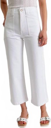 Daze Valley Girl High Rise Crop Wide Leg Jeans In Lamb