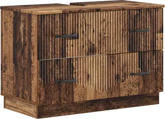vidaXL Mueble De Lavabo Para Ba&ntilde;o Hoorn Madera Envejecida Vidaxl