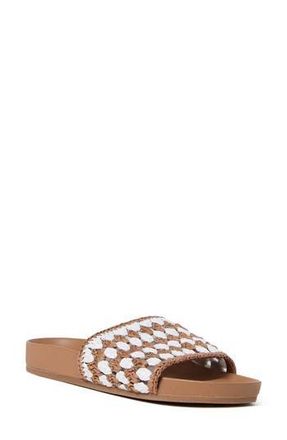 Loeffler Randall Henri Crochet Raffia Slide Sandal in Cream-Brown Cream at Nordstrom Rack, Size 6.5