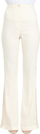 Patrizia Pepe Linen Polyamide Trousers - Cream