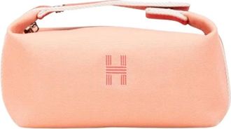 Herm&egrave;s Pre-owned Clutches, female, Pink, Size: ONE SIZE Pre-owned Canvas Pouch