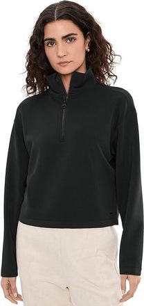 Prana Shea Half Zip Womens Clothing Black II : LG (Womens 12-14), Polyester/Spandex