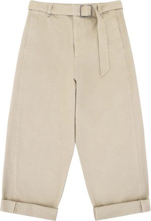 Entire studios Katoenen flared broek - Dames - Wijde Broeken - Beige - L - Katoen - Broeken