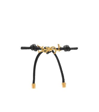 Saint Laurent Black Logo Bracelet