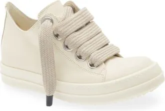 Rick Owens Jumbolace Low Top Sneaker in Milk/milk/milk at Nordstrom, Size 39.5