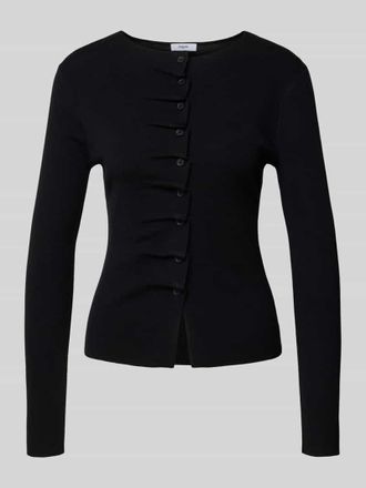 Suncoo Strickjacke mit Raffungen Modell GAMIRA in Black, Größe XS