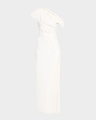 SIMKHAI Kally Draped One-Shoulder Column Gown