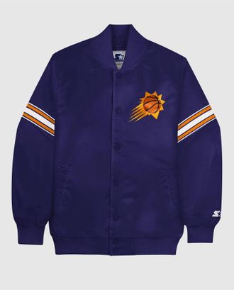 Starter Mens Phoenix Suns Satin Full-Snap Jacket In Purple