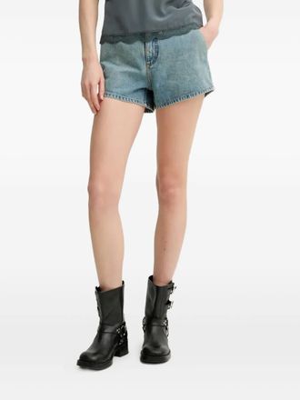 Zadig&Voltaire logo-plaque denim shorts - women - Cotton - 40 - Blue