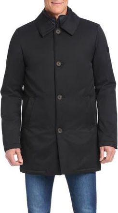 Vince Camuto Rain Tek Coat with Removable Bib in Black at Nordstrom Rack, Size X-Large