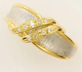 C&A Platinum Yellow Gold Yellow Gold (18K) Platinum 900 Band Ring (Pre-Owned)
