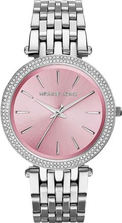 Michael Kors Womens Darci MK3352 Ladies Stainless Steel Watch 39 mm Pink Dial - Silver - One Size