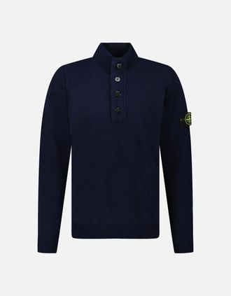 Stone Island Mens Stone Island Half-Zip Jumper in Navy - Size: 36