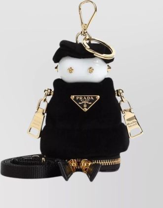 Prada leather robot bag charm