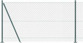 vidaXL Valla De Eslabones De Cadena Con Postes Verde 1.2 X 10 M Acero Vidaxl