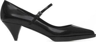 Prada Black Calfskin Mid Heel Womens Pumps