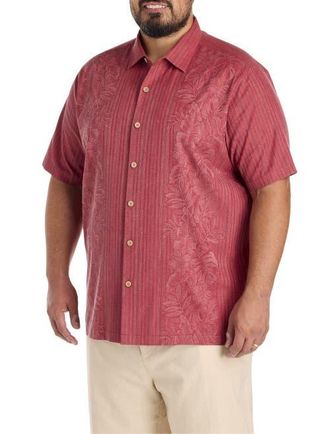Tommy Bahama Big & Tall Maui Border Camp Shirt in Deep Havana at Nordstrom, Size 3X Big