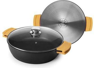 Ibili Fplus Guisera C/tapa Evolution 30 Cms, Fabricado En Aluminio dise&ntilde;o Simple Y Actual f&aacute;cil Limpieza Y Manejo apto Para Lavado En Lavavajillas