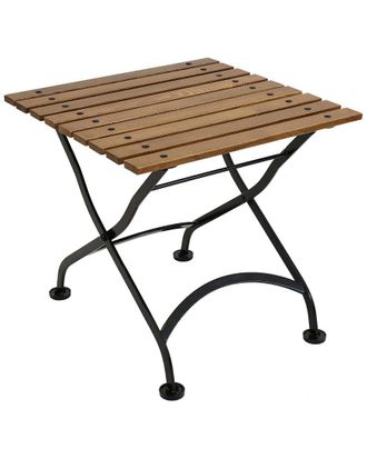Sunnydaze European 20In Square Chestnut Folding Square Side Table