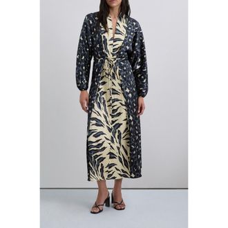 Scalpers Duoprintjac Dress in Animalprint at Nordstrom, Size Large Eu