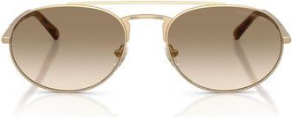 Emporio Armani 57mm Gradient Pilot Sunglasses in Matte Pale Gold/yellow Brown at Nordstrom