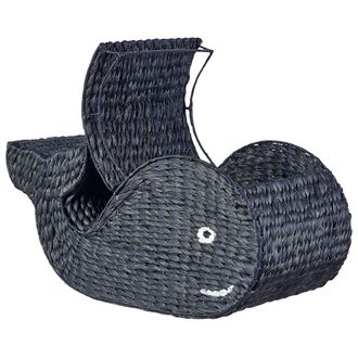 Beliani Beliani - Cesta De Mimbre De Fibra De Jacinto De Agua Con Forma De Ballena Negro Orania