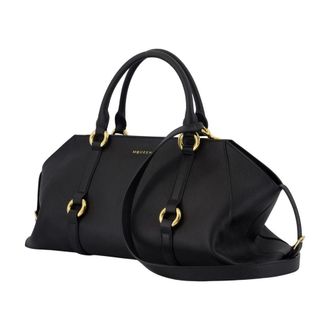 Alexander McQueen Womens Farringdon Top Handle Bag Black Calfskin