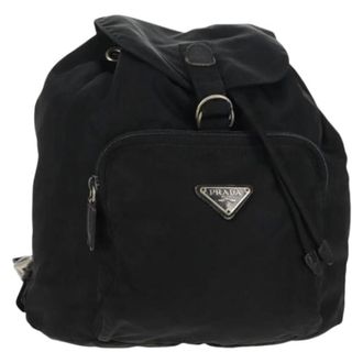 Prada Pre-owned Backpacks, female, Black, Size: ONE SIZE Pre-owned Nylon Backpack