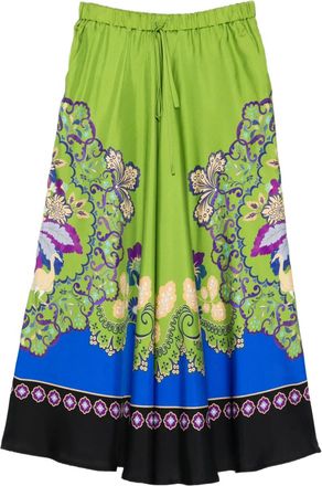 La DoubleJ Gonna lunga a fiori - Verde
