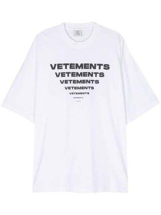 VETEMENTS logo-print cotton T-shirt - White