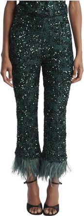 Le Twins Savy Broek - Dames - Vrijetijds broeken - Groen - M - Polyester - Broeken