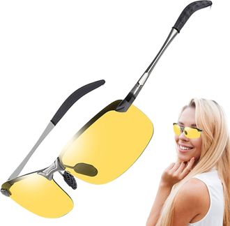 Generic Transition Safety Glasses | Photochromic Glasses for Women - Anti Glare Polarized Driving Goggles UV400 Protection for Men Outdoor Fishing Hiking Cycl