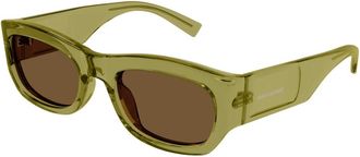 Saint Laurent Groen/Bruin Zonnebril SL 713 - Dames - Zonnebrillen - Groen - 53 MM - Accessoires