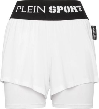 Plein Sport Jogging Shorts Basic - Dames - Korte sportbroeken - Wit - M - Polyester - Fitness