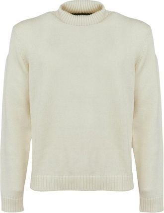 Zanone Maglione Collo Alto - Heren - Ronde hals truien - Wit - 2XL - Wol - Truien & Vesten