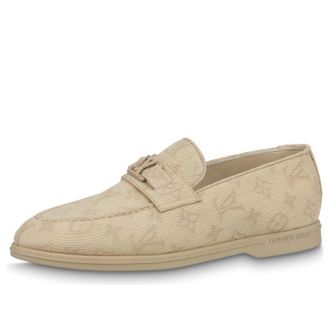 Louis Vuitton Estate Loafers Shoes Beige Monogram 1ABFOE