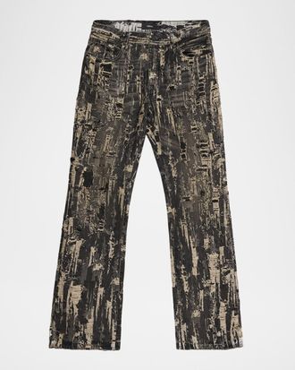 Purple Men & apos;s P026 Bead Splatter Destroy Jeans