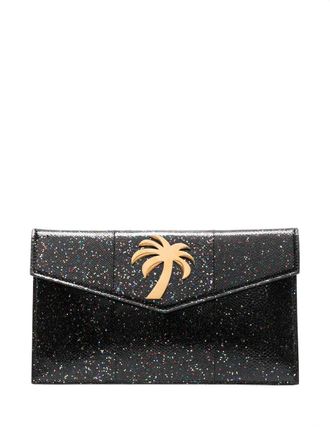 Palm Angels Palm Beach Night Out clutch bag - unisex - Python Skin/Polyester/Polyurethane - OS - Black