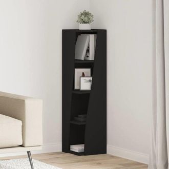 vidaXL vidaXL Mobile angolare Nero 27,5x27x102cm Legno multistrato