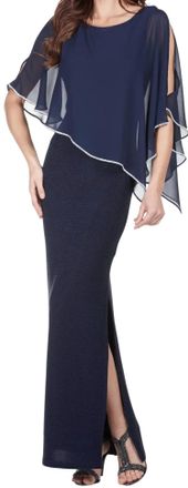 Frank Lyman Design Novalie Maxi Dress In Midnight Blue