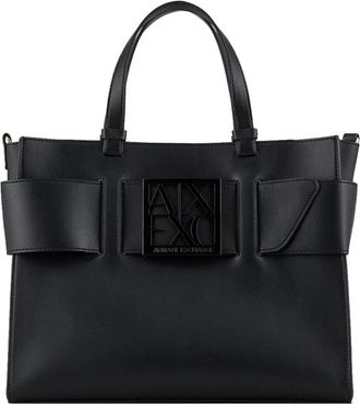 A|X Armani Exchange Dameshandtas van imitatieleer met logo - Dames - Shoppers - Zwart - ONE Size - Leer - Tassen