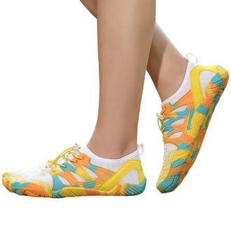 Generic 2026 Running Shoes Womens Sneakers Lightweight Breathable Outdoor Sports for Walking Comfortable Slip On Design Non Sole Durable Flexible (Yellow, 6.5