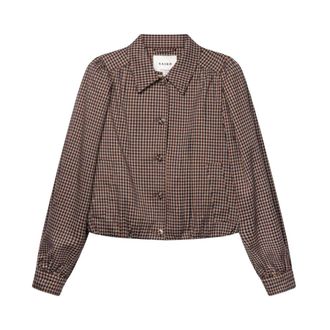 Aaiko Sandy Check Jas - Dames - Jassen - Bruin - Maat: M Viscose
