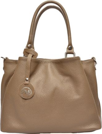 Roberta M Beige Rundleer Tas
